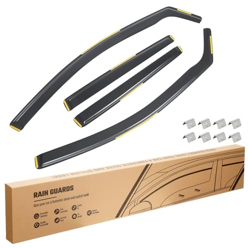 Windabweiser Regenabweiser Windschutz Kompatibel mit VW Golf VII 2012-2019 5-Türer vordere und hintere Getönt, Stromlinienförmig, Einfache Montage, Schutz vor Wind und Regen, Leichte Installation