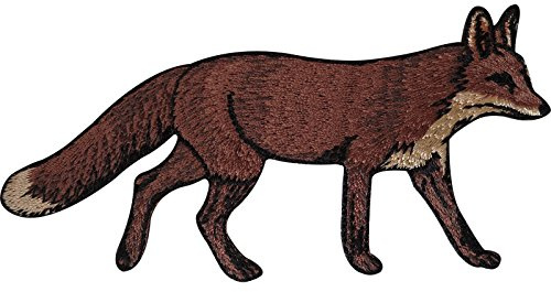 Bestickter Fuchs Aufnäher zum Aufbügeln oder Aufnähen, Tierkleidung, Stickerei