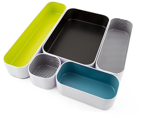 Three by Three Seattle Metal Drawer Organizer Tray Set, 5-Pc, 2 (Assorted)