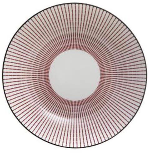 Secret de Gourmet - Lot de 6 Assiettes Creuses Porcelaine Lunis 20cm Rouge