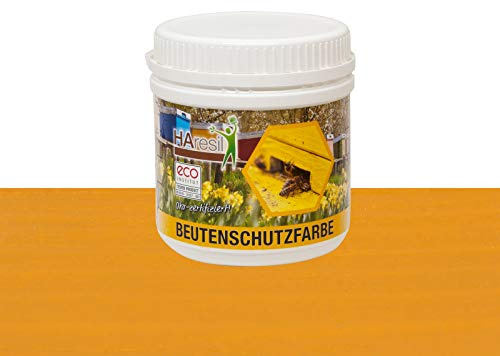 HAresil Beutenschutz Farbe Lasur Beutenschutz Bienen Beutenfarbe kieferngelb Inhalt Gewicht 0,5 kg