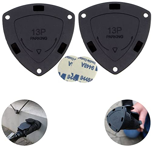 Copertura del Gancio da Rimorchio a 13 poli, 2 Confezioni + 2 Cuscinetti adesivi contro Sporco e Umidità, per Adattatore Elettrico da 7 a 13 poli e Spina a 13 poli, Copertura per Rimorchio