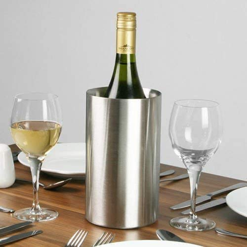 Chabrias Double Wall Stainless Steel Wine & Champagne Ice Bucket Cooler - Perfect Wine Cooler for Bottles & Champagne Chiller, Essential Drinks Bucket for Any Occasion