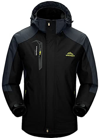 Naudamp Men's Outdoor Waterproof Jacket Lightweight Softshell Rain Coat Climbing Hiking Clothes Mountain Multi-Pockets Windbreaker