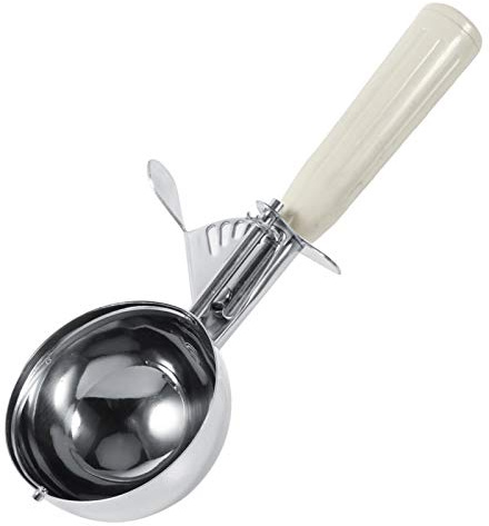 Fydun Eisportionierer Edelstahl Eislöffel für Eiscreme Eiscreme Plätzchen Kuchen Keksteig Lebensmittelqualität Home Restaurant Kitchen Tool (6.8CM-Grauweiß)