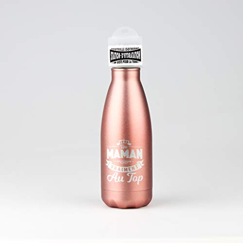 STATION D'HYDRATATION Gourde Maman - Bouteille Isotherme Personnalisée Maman - 350 ML - Idée Cadeau Femme - Cadeau Fête des Mères, Rose Gold