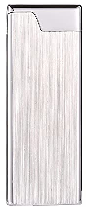 PENNY73 Briquet en Cuivre Pur Ultra-Mince Gaz Meule Gonflable Cigarette Flamme Douce Briquet Au Kérosène pour Collection Cadeau Homme Décoratif,Gray