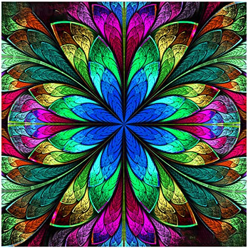5D Diamond Painting Kits für Erwachsene, Diamant Art Blumen Mandala, DIY Vollbohrer Stickerei Retro Wandhandwerk für Wohnzimmer Dekor (35,6 x 45,7 cm) (grünes Mandala)