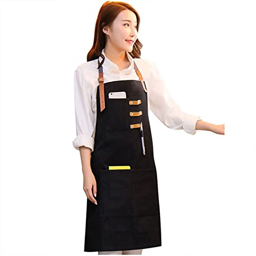 fayengan Schreinerschürze Schweißschürze wasserdichte Arbeitsschürze aus Segeltuch Werkzeugschürze (Color : Black, Size : XL)