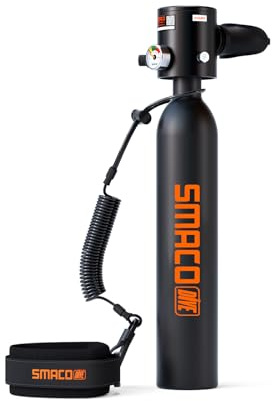 SMACO Tauchflasche 0.5L Mini Tauchflaschen für das Tauchen im Flachen Wasser Kleine Tauchflasche Support Unterwasseratmung für Tauchpraxis Oder Als Ersatzluftflasche