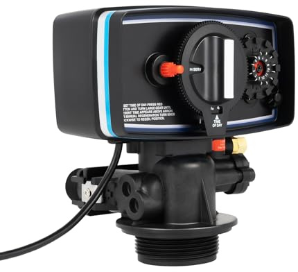 Water Softener Control Head Timer Water Softener Control Valve 110V 3W Backwash Head 12 Day Timer Valve Replacement Softener Valve For Filter Resin Tanks, Black