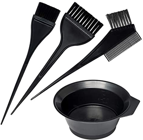 Haarfärbewerkzeuge, 4-teiliges Haarfärbewerkzeug-Set, Haarfarbe-Pinsel und Schüssel Set, DIY Salon Haar Tönungsschale, Färbebürste
