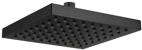 Delta - Tap Single Jet Rain Shower Black, Rain Shower Head, Black Square Shower Head, Matte Black Rain Shower Head, Delta Rain Shower Metal Shower Head, Matte Black 52841-BL