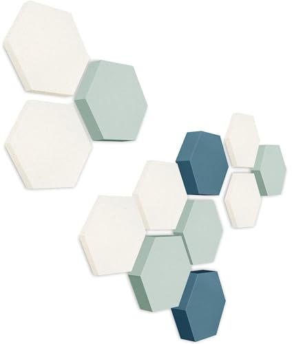 platino24 Akustikpaneele 12 Elemente Edition LOFT 3D I Ø 300mm Akustikplatten Schalldämmung Wand & Decke I Akustikschaum Schall-Absorber aus Basotect 30-70mm mit farbiger Akustikbeschichtung