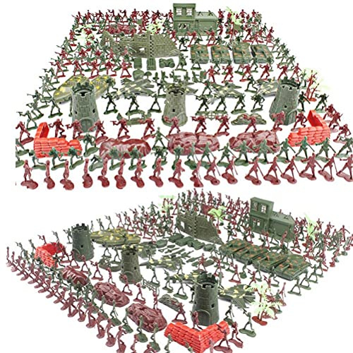 Bagima Soldaten Spielzeugfiguren 37 * 32 * 3 290 Stück Mini Soldaten Figuren Modell Spielzeug für Kinder Soldat Spielset mit Zubehör Armee Männer Kinder Geschenk Kinder Spielzeug