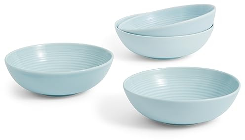 Royal Doulton Bowls, Stoneware, Designed to Mix & Match, Gordon Ramsay Maze Bowl 18cm 7in Blue, Set of 4