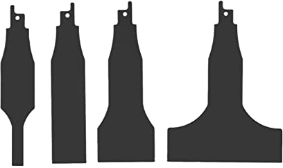 Lwuey Elektroschaberklingen, Schabmesser Fliesenreinigungs Werkzeuge Elektroschaber Klingen Metallentrosten Spatel Meißel Säbelsäge Schaber Messer Säbel Ersatz Wandreinigung Betonböden Schwarz 4pcs