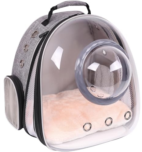 Katzenrucksack mit Frontverlängerung, Haustier-Reiserucksack für Kätzchen und kleine Hunde, klares Blasenfenster, Raumkapsel, Astronauten-Liked, tragbar, Tierarzt, Besuch, Buchtasche,