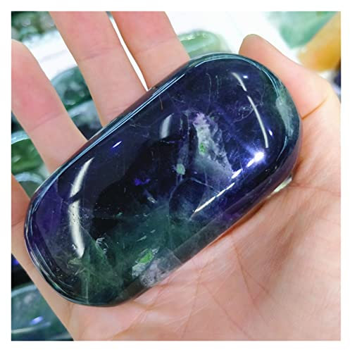 GURSAC Natürlicher Kristall Natürliche Seife Form Fluorit glatt poliert Cabochons Palm Stein Mineralien Moderne Ornament Yoga Dekoration Dropshipping Dekoration Kristall (Size : 110-150g)