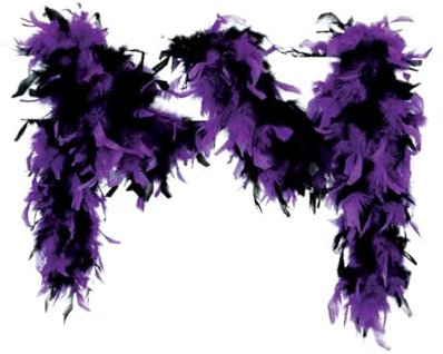 narrenkiste W21005-61 schwarz-violett Federboa Federstola ca.65 Gr. ca.180 cm lang