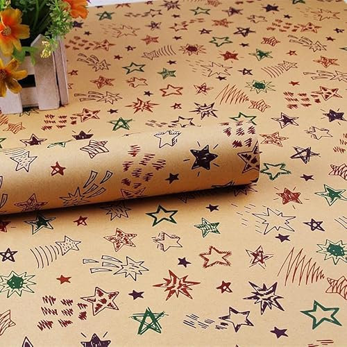 Kraftpapier Rolle, Weihnachtspapier Geschenkpapier, Kraftpapier Geschenkpapier -5/10 BöGen (50x70cm) Geschenkpapier Braun, Geschenkpapier Kraftpapier, Braunes Geschenkpapie (5 Rollen in 1 Rolle,3)