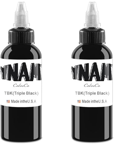 DLDN01 2 Flaschen reine schwarze Tinte - Tattoo Tinte, True Black Tattoo Tinte für menschliche Tätowierungen oder experimentelle Haut (30ML)