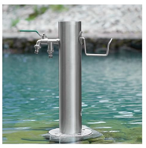 YYLDPFDC Fontana da Giardino Esterno in Acciaio Inossidabile, Fontanella a Colonna Moderna, Rubinetto Antigelo da Esterno Fontana con Fontana a Pavimento, Flessibile e Raccordo Compresi.