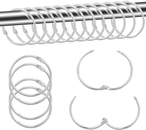 Lot de 22 anneaux de rideau en métal pour rideau de douche, fenêtre, porte, diamètre intérieur : 50 mm