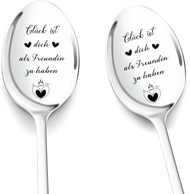 Geschenke für Frauen Freundin, 2 Stück Kaffeelöffel mit Gravur | Beste Freundin Geschenk Geburtstag Hochzeitstag Jahrestag Geschenk für Sie Geschenkideen für Frauen Freundinnen