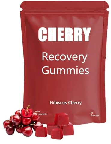 Cherry Recovery Gummies (30 caramelle gommose ciascuna) crostate di ciliegie gommose - Supporta il recupero muscolare, combatte il dolore e aumenta l'energia, non OGM, vegano, senza glutine (1)