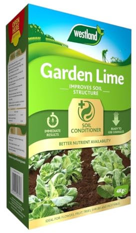 Westland Garden Lime 4kg - Improves Soil pH, Promotes Healthier Plants, Neutralizes Acidic Soil, Enhances Nutrient Availability, Ideal for Lawns, Gardens & Flower Beds.