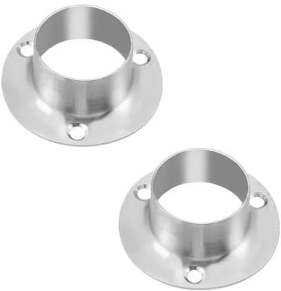 WANGSHAOWEI Flansch 2 stücke 304 Edelstahl Rohr Halterung 32,5mm Dia Wand Montiert Unterstützung Flansch for Kleiderschrank Hängen Schiene Stange Pol Buchse Ende Holde Temperguss