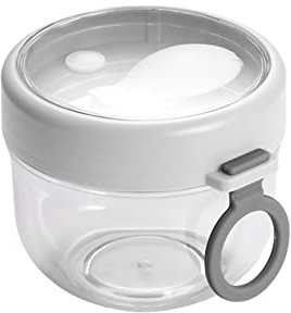 Fdit 600 ML de Récipient D'avoine de Nuit Blanche, Tasse de Yogourt de Grande capacité avec Cuillère, Conception Pratique pour Les Voyages et Le Camping, Pot de Stockage Alimentaire
