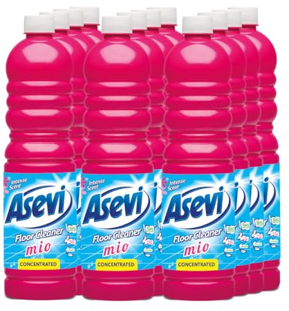 Asevi Concentrated Floor Cleaner Liquid Mio Scent – Fresh and Powerful Cleaning for Laminate, Stone and Hard Surfaces – Multipack 12x 1L Bottles