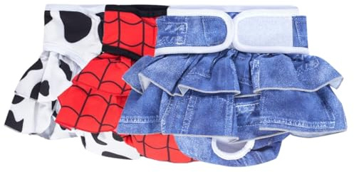 AMFUN Wiederverwendbare Hundewindeln, Waschbare Hundehöschen, Hundehöschen Hunde Windel für Hündinnen bei Läufigkeit & Inkontinenz-Denim Blau
