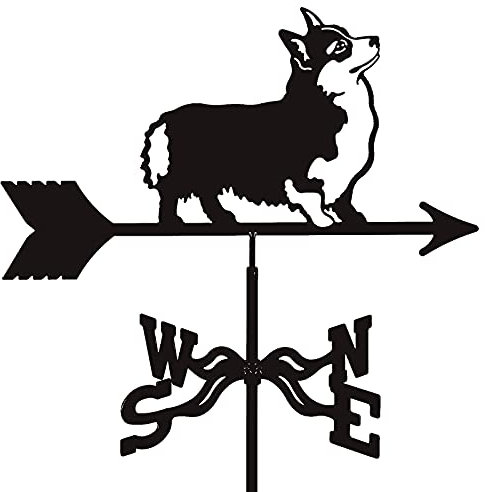 Banderuola segnavento Corgi, banderuola segnavento con direzione del Vento, da Montare sul Tetto, Strumento di misurazione per banderuola, Decorazione Ornamentale per Giardino e Cortile