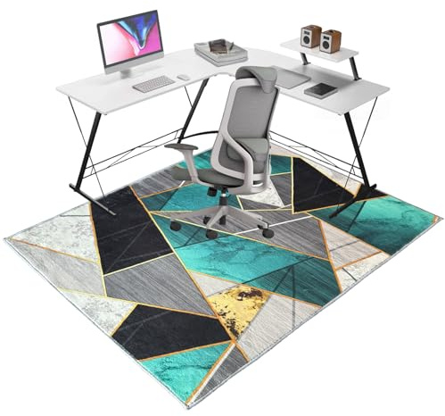 QYJBOUU Alfombra Protectora Suelo Silla Ruedas Oficina, Alfombra Silla Escritorio, Alfombrilla Gaming de Suelo, Alfombra Protectora para Suelos Duros y Laminados, Tapete para Silla Gaming 60 x 70 cm