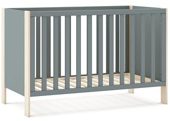 duehome | Cuna para Bebes, Cama Infantil, Modelo Misty Breeze, Color Verde Salvia y Oak Soft, Medidas: 123,2 cm (Largo) x 65,5 cm (Fondo) x 80cm (Alto)