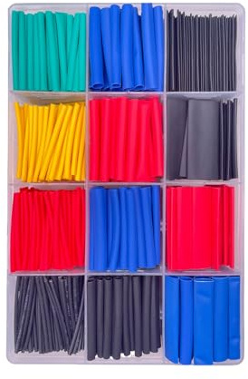 Kit di guaine termorestringenti, 328X, guaina termorestringente, per isolamento elettrico, 8 misure, nastro industriale per cavi elettrici (5 colori in 8 misure)