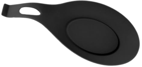 IWOWHERO Cucharas Calor Cocina de Resistente Soporte de Silicona para al, Reposacucharas Pequeño Negro y Mantiene la Cocina Limpia y Organizada para Encimera Estufa