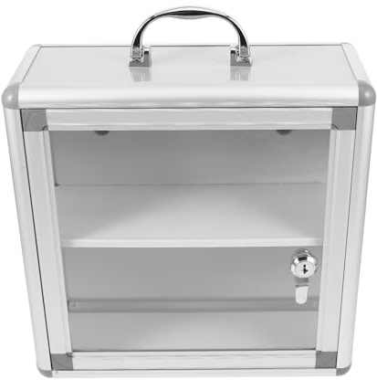 DEARMAMY Armoire Murale Visible pour Médicaments et Double Compartiment Capacité Spacieuse Rangement Pratique pour Pharmacie Communautaire et Domicile