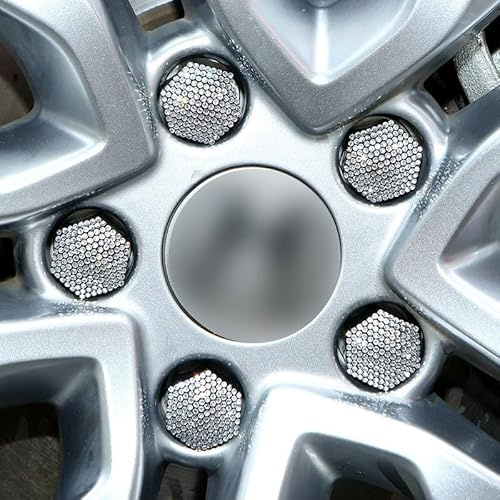 Weiße Strass-Radmutterabdeckungen, 17 mm, Schraube für PKW-Räder, kratzfester Kunststoff, rost- und staubbeständig, für einfache Installation mit Rem
