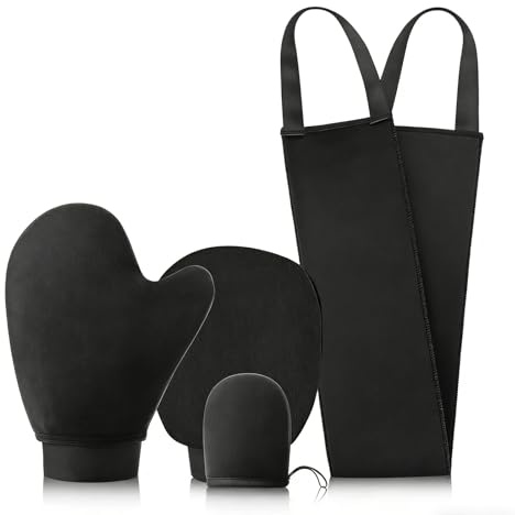 Reusable Tanning Mitt Set,Self Tanning Mitt Set,Fake Tan Mitt Glove,Back Tanner Applicator,Self Tan Mitt Lotion Applicator for Back Cream Tanning Brush for Body