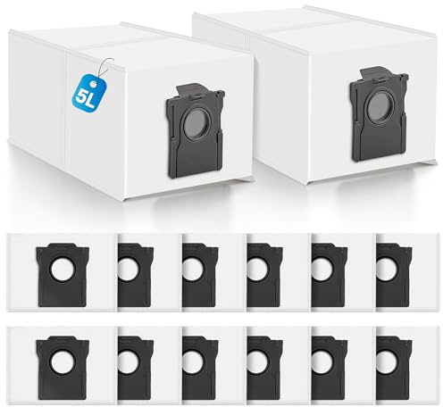 14 stycken dammpåsar för Dreame D20 PRO Plus/D20 Plus robotdammsugare | 5 l stor kapacitet dammsugarpåsar tillbehör reservpåse