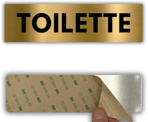 LEIASA | Cartello Toilette - 5x18 cm - Alluminio - Bagno per Uomini e Donne | Targa Segnale Toilette, Adesivo Porta WC, Insegna Signore e Signori, Placca Igiene Personale, Avviso Toilette Pulita