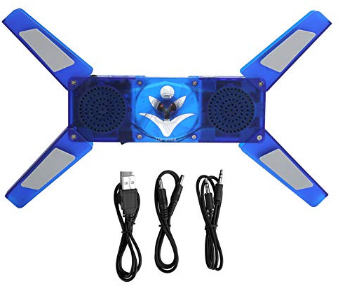 Almohadilla refrigeradora Plegable para portátil con concentrador USB y Luces LED, refrigerador de Ordenador de bajo Ruido con Altavoces duales, Ventilador de Alta Velocidad de 500