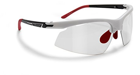 SNATCH Radbrille Selbsttönend Polarisiert - Fahrradbrille Photochrome Sportbrille Sonnenbrille Ski Laufen Golf Running Earthquake by Italy (Matt Schwarz/Shiny Weiß/Red, Photochromen)