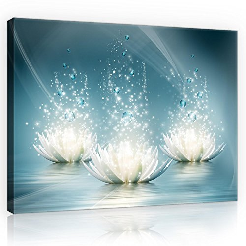 Forwall Leinwand Bilder - Blumen Abstrakt Blau Lilie - 60x40 cm