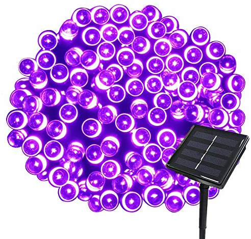 Tuokay 22M Guirlande Solaire 200 LED 8 Jeux de Lumière Guirlande Lumineuse Idéal pour la Décoration de Jardin Gazebo Patio Cour Clôture Extérieur (Violet)