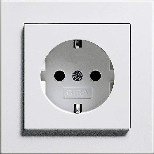 -GIRA Serie E2 Komplett-Sets - reinweiß MATT (1x Steckdose, 1x Rahmen 1fach)